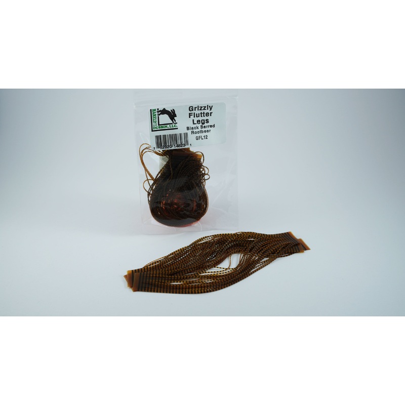 GRIZZLY FLUTTER LEGS||1 Black Barred Insect Green||10 Black Barred Olive||11 Black Barred Orange||14 Black Barred White||15 Barred Chartreuse Black||17 Black Barred Bone||9 Black Barred Hot Yellow||12 Black Barred Rootbeer||15 Chartreuse Barred Black