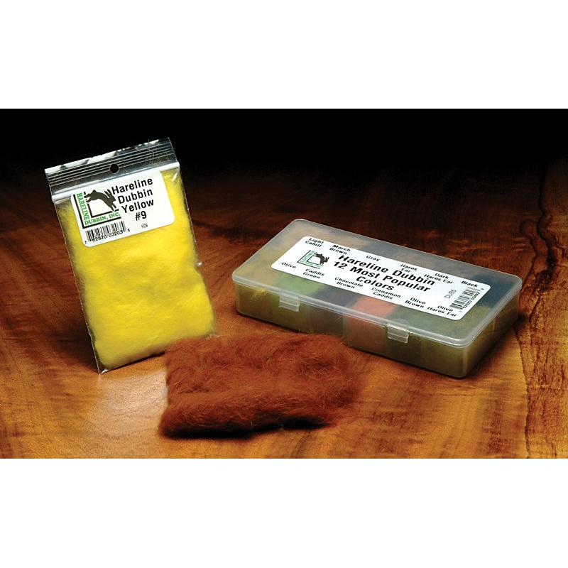 HARELINE DUBBIN||11 Olive||14 Caddis Green||24 Chocolate Brown||3 Adams Gray||30 Olive Brown||34 Olive Hares Ear||4 Hares Ear||5 Dark Hares Ear||35 Peacock