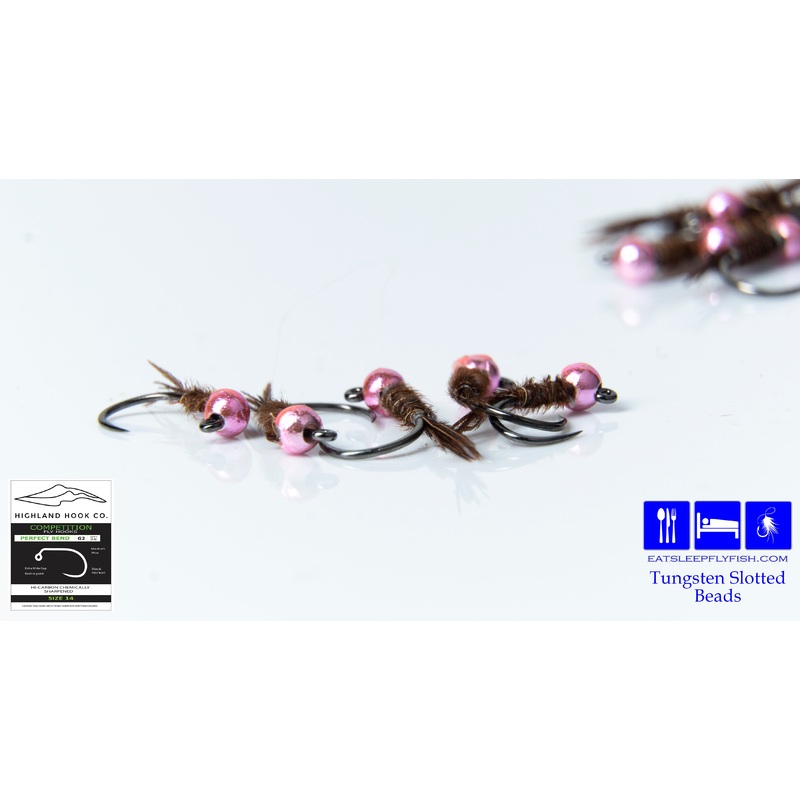Light Metallic Pink Beaded Pheasant Tail