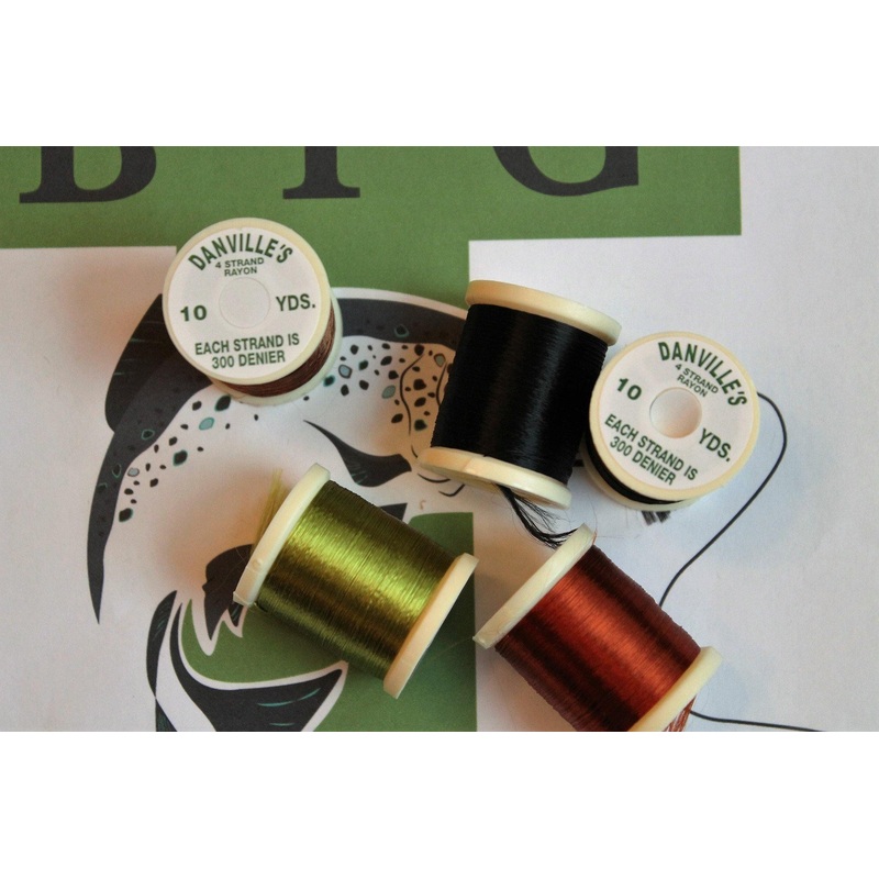 Danville 4 Strand Rayon Floss|Black|Olive|Yellow|Brown|Tobacco Brown