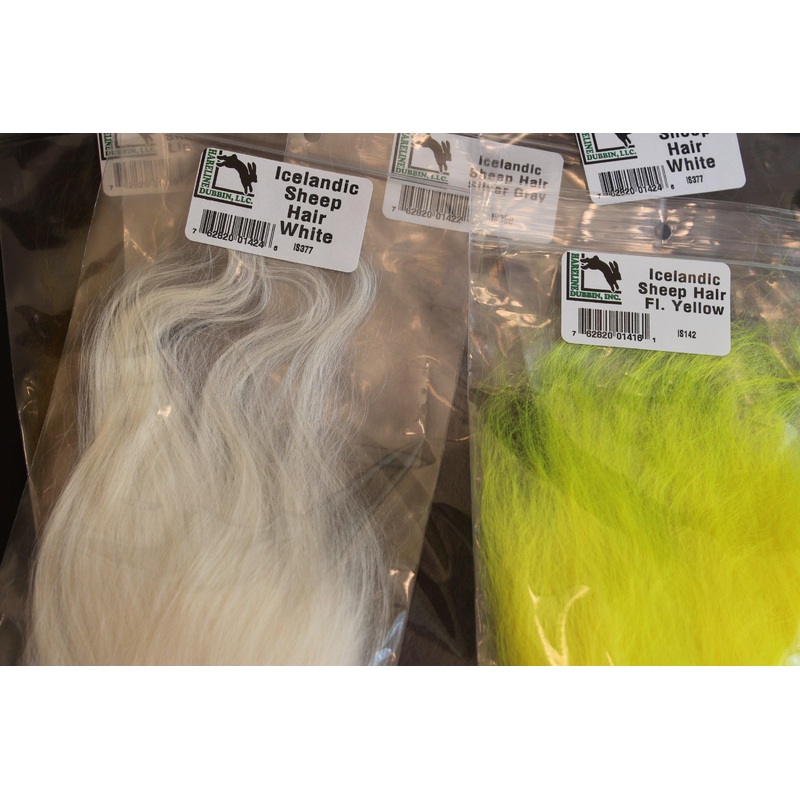 Icelandic Sheep Hair|Black|Fl. Yellow|Light Olive|Silver Grey|White|Saltwater Blue