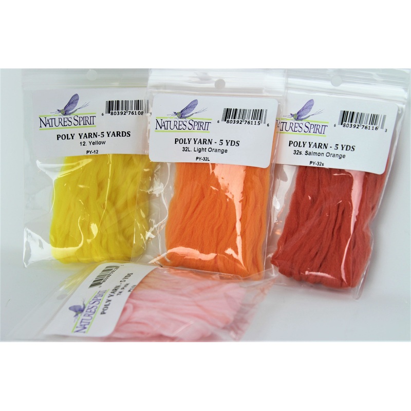 Poly Yarn|Yellow|Lt. Orange|Salmon Orange|Pink|White|Brown|Trico|Black