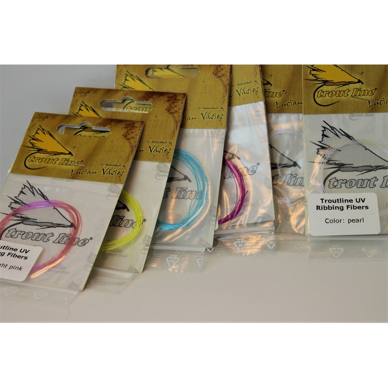 Troutline UV Ribbing Material|Pearl|White Pearl|Ice Blue|Violet|Light Pink|Chartreuse