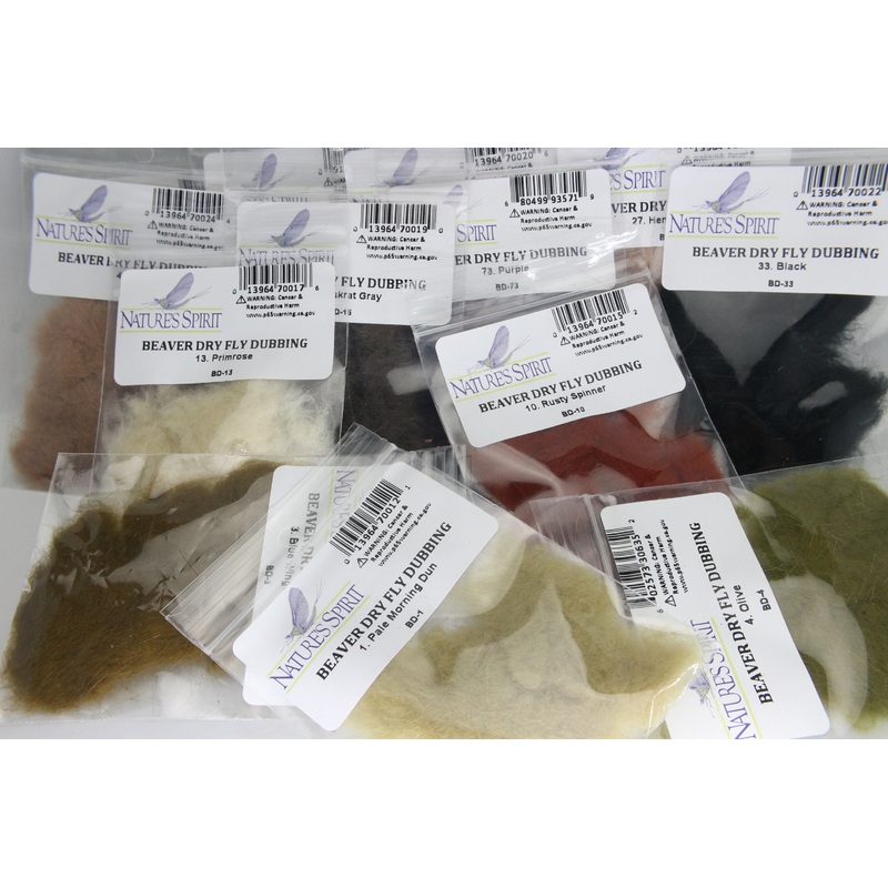 Beaver Dubbing|Pale Morning Dun|BWO|Olive|Rusty Spinner|Primrose|Sulphur Orange|Muskrat Gray|Caddis Green|Brown|Callibaetis|Hendrickson|Black|March Brown|Tan|Purple