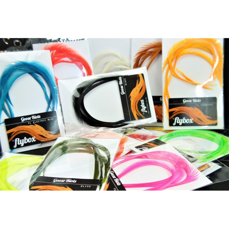 Goose Biots – FlyBox|Fl. Sunburst Flame|Fl. Sunburst|Fl. Chartreuse|Fl. Pink|UV Diamond White|Fl. Red|Sunburst Yellow|Fl. Orange|Fl. Electric Blue|Picric|Olive|Black|Caramel