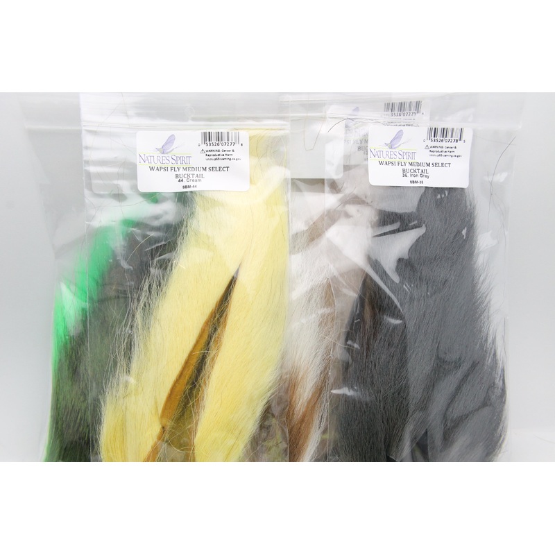 Select Bucktail|Olive|Natural/White|Sculpin Olive|Yellow|Brown|Root Beer|Red|Orange|Black|Iron Gray|Medium Dun|Ginger|Fl. White|Tan|Cream|Amber|Fl. Orange|Fl. Flame Orange|Fl. Chartreuse|Purple|Pink|Fl. Hot Pink|Fl. Blue|Lt. Blue|Royal Blue|Fl. Green|Fl.