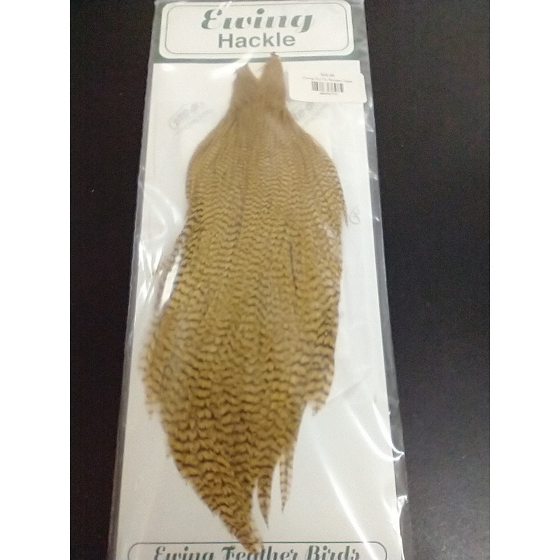 Ewing Dry Fly Rooster Cape|Bleached Grizzly then dyed Golden Olive|Bleached Grizzly then dyed Tan|Natural Grizzly|Coachman Brown|Med. Blue Dun|Bleached Grizzly Olive|Bleached Ginger