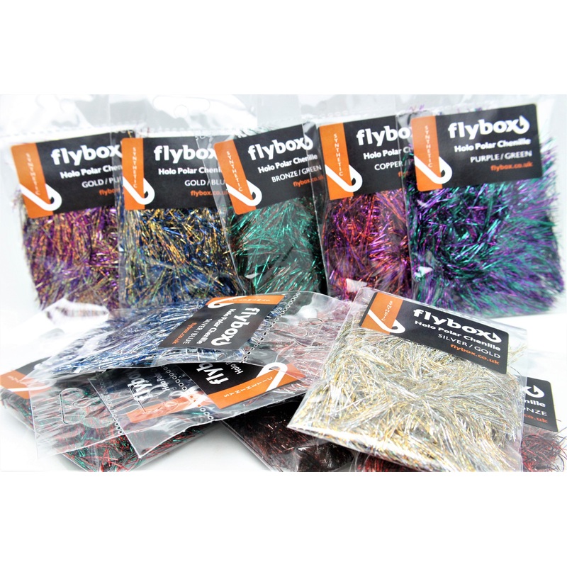 FlyBox Holo Polar Chenille|Silver/Copper|Silver/Blue|Silver/Gold|Gold/Purple|Gold/Blue|Bronze|Bronze/Green|Bronze/Red|Red/Green|Blue/Green|Copper/Purple|Purple/Green