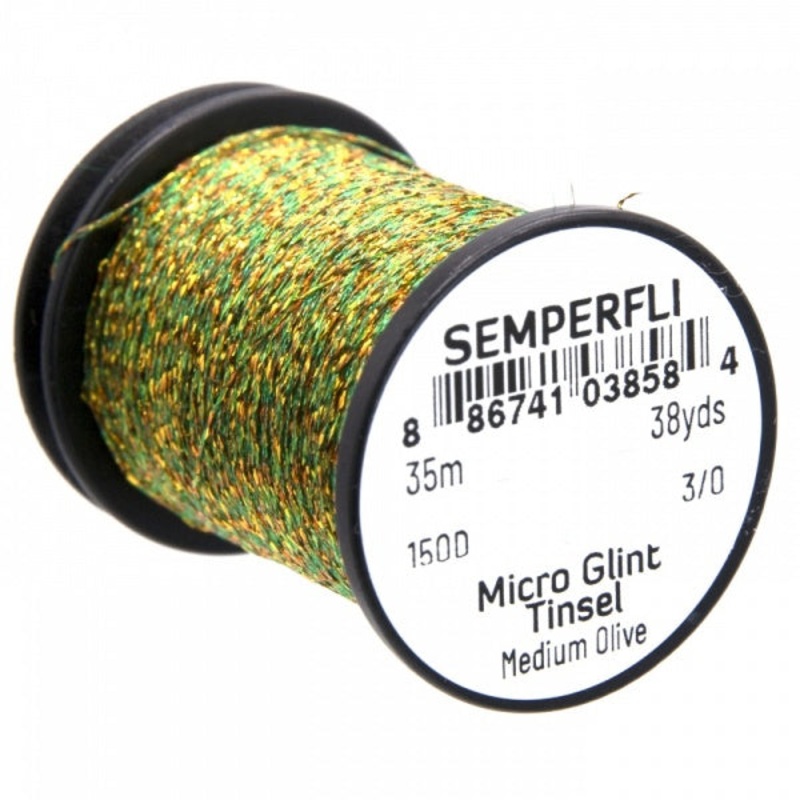 Semperfli Micro Glint|Antique Gold|Black|Black Peacock|Bright Gold|Medium Olive|Old Silver|Orange|Pearl|Silver|Brown|Cobalt|Peacock Green|Purple|Red|Rust|Yellow|Baby Pink|Candy Pink|Dark Mocha Brown|Dark Olive|Dark Peach|Nymph Green|Watery Olive
