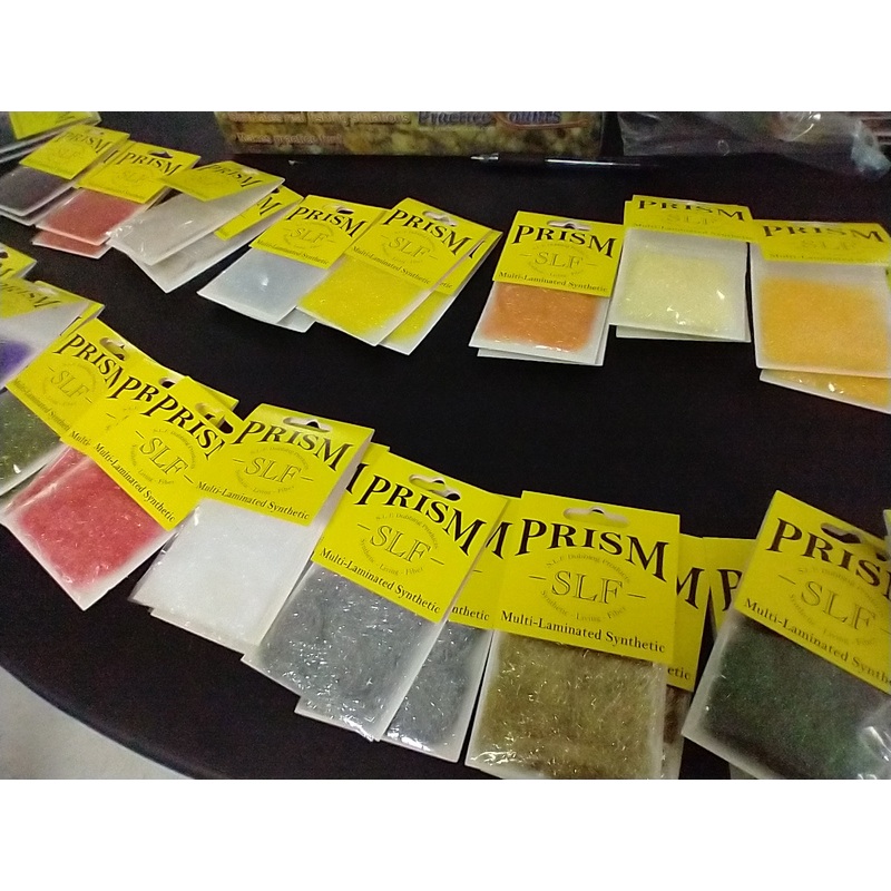 SLF Prism Dubbing|Clear|Cream|Burnt Orange|Bright Yellow|Lt. Gray|Tan|Rusty Brown|Red|Lt. Olive|Caddis Green|Hot Purple|Olive|Brown Olive|Black|Chocolate Brown|Amber|Charcoal|Sand|Shrimp Pink|Electric Blue|Peacock|Ice Pearl|Gold|Silver|Pearl|Fl. Red|Fl. Y