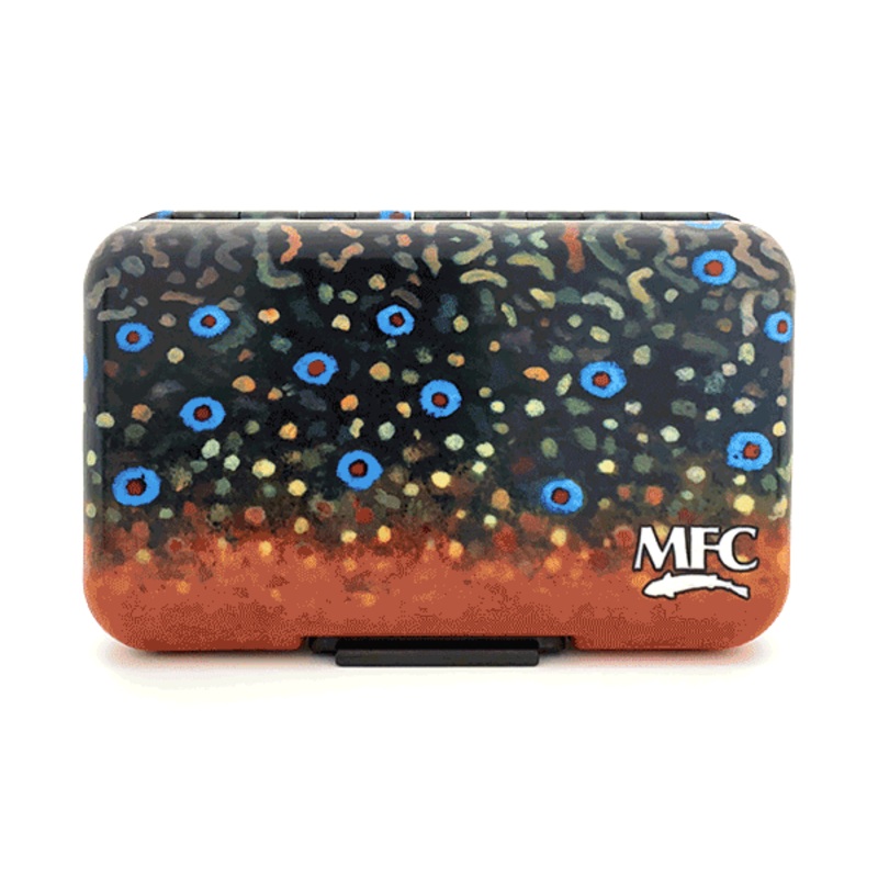 MFC Poly Fly Box|Currier’s Brown Trout|Currier’s Rainbow Trout|Maddox’s Brown Trout XI Skin|Sundell’s Brook Trout Skin|Maddox’s Go Pro Bow|Currier’s Brook Trout|Larko’s Chrome Mayfly|Maddox’s Yellowstone Cutty
