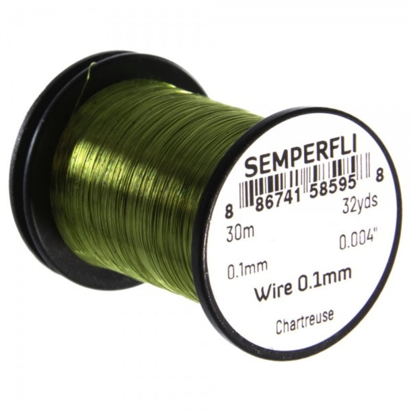 Semperfli Tying Wire|0.1mm / X Small|0.2mm / Small|0.2 mm / Small|Baby Pink|Black|Bright Gold|Bright Silver|Brown|Chartreuse|Copper|Hot Green|Hot Pink|Light Gold|March Brown|Purple|Red|Sea Green|Vivid Green|Bright Damsel Green|Ice Blue