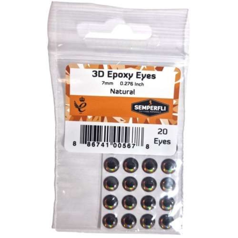 Semperfli 3D Epoxy Eyes|3 mm|5 mm|7 mm|Bloodshot|Natural|Pearl|Sunburst