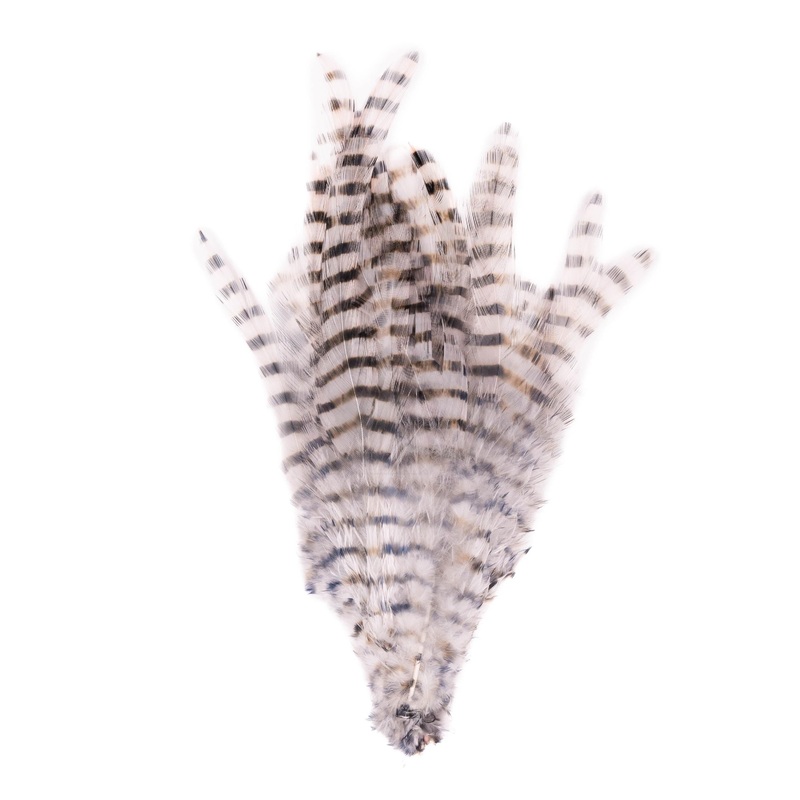 Barred Saddle Hackle|White/Black|Chartreuse/Black|Olive/Black|Red/Black|Tan/Black|Yellow/Black|Burnt Orange/Black|Purple/Black|Brown/Black