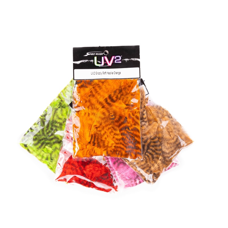 UV2 Grizzly Soft Hackle|Brown|Natural Grizzly|Tan|Olive|Orange|Purple|Chartreuse|Red|Kingfisher Blue|Pink