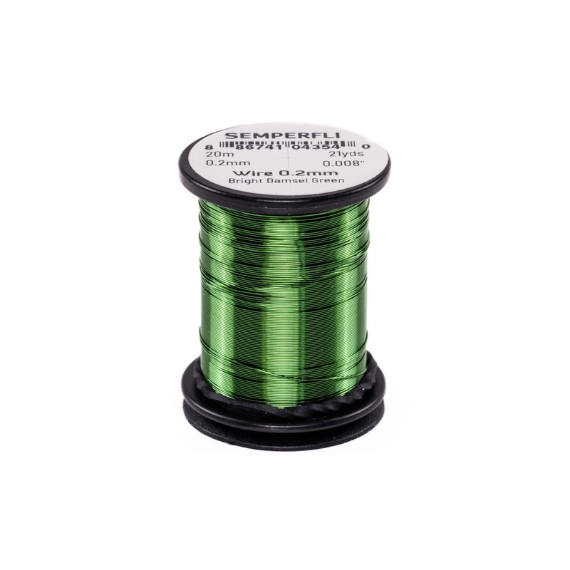 Semperfli Wire 0.2 mm|Bright Gold|Bright Damsel Green|Bright Silver|Copper|Red|Vivid Green|Sea Green