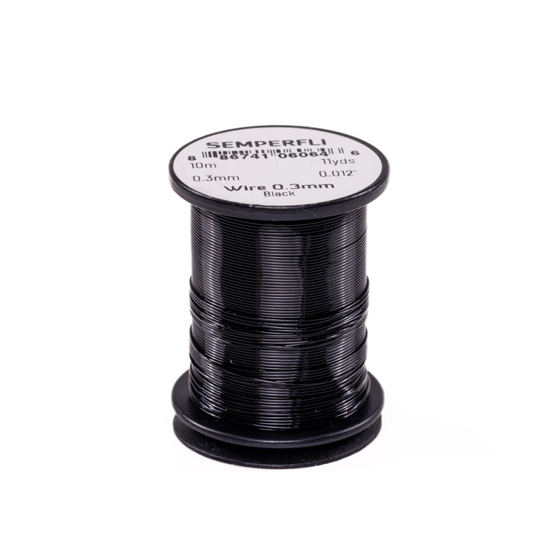 Semperfli Wire 0.3 mm|Baby Pink|Black|Bright Damsel Green|Bright Silver|Bright Gold|Brown|Chartreuse|Copper|Hot Pink|Hot Green|Ice Blue|Light Gold|March Brown|Purple|Sea Green|Vivid Green|Red
