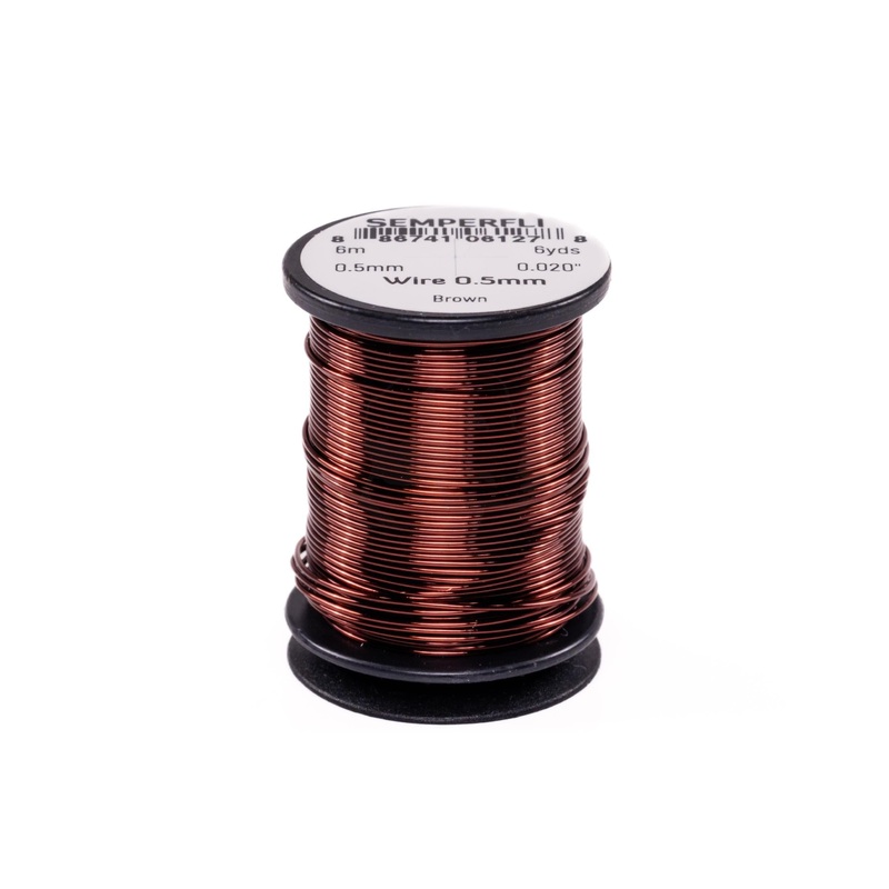 Semperfli Wire 0.5 mm|Baby Pink|Brown|Bright Silver|Chartreuse|Copper|Light Gold|Red|March Brown
