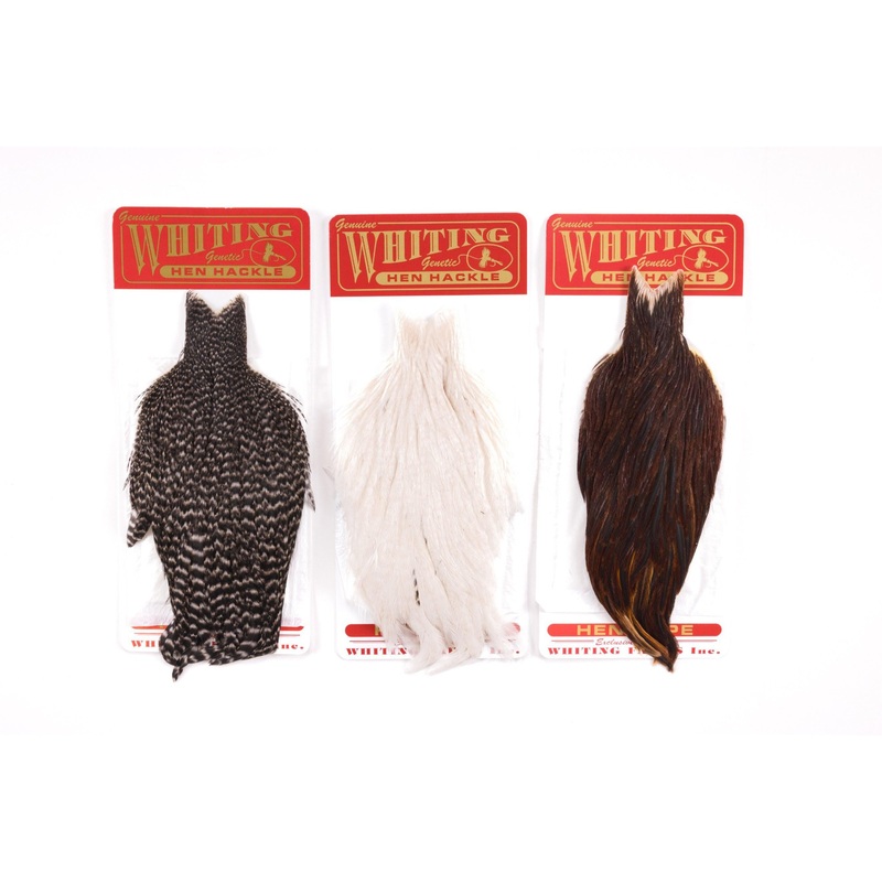Whiting Hen Cape|Grizzly|Brown|Pale Watery Dun|White|Natural Dun|Grizzly dyed Dark Olive|Grizzly dyed Coachman Brown|White dyed Light Dun|White dyed Medium Dun|White dyed Natural Brown