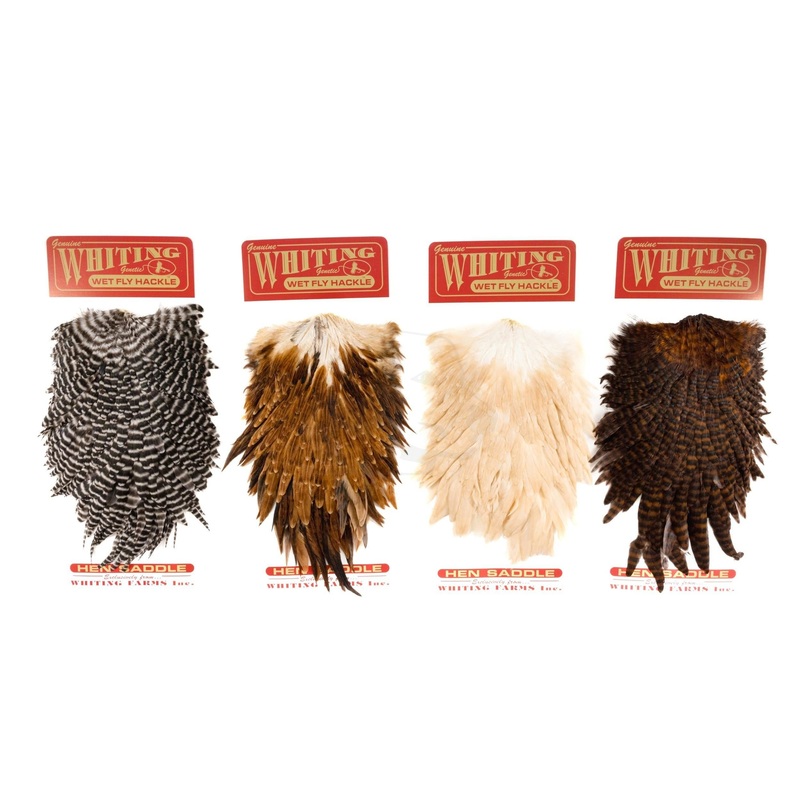 Whiting Hen Saddle|Grizzly|White|Brown|Black|Light Ginger|Unique Variant|Pale Watery Dun|Dun Grizzly|Natural Dun|Medium Ginger|Grizzly dyed Coachman Brown|Grizzly dyed Dark Olive|White dyed Light Dun|White dyed Dark Dun|White dyed Medium Dun
