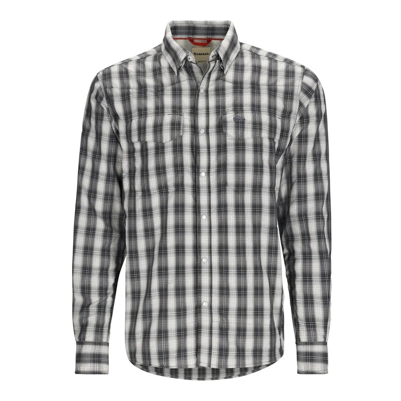 Simms Men’s Big Sky Long-Sleeve Shirt – Black Plaid