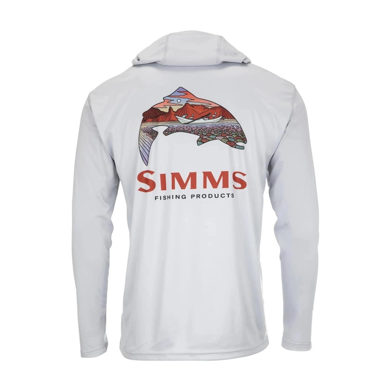 Simms Men’s Tech Hoody Artist Series – Trout Logo Flame/Sterling