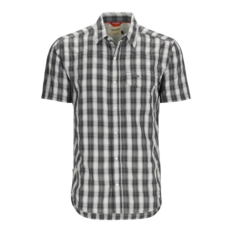 Simms Men’s Big Sky Short-Sleeve Shirt – Black Plaid