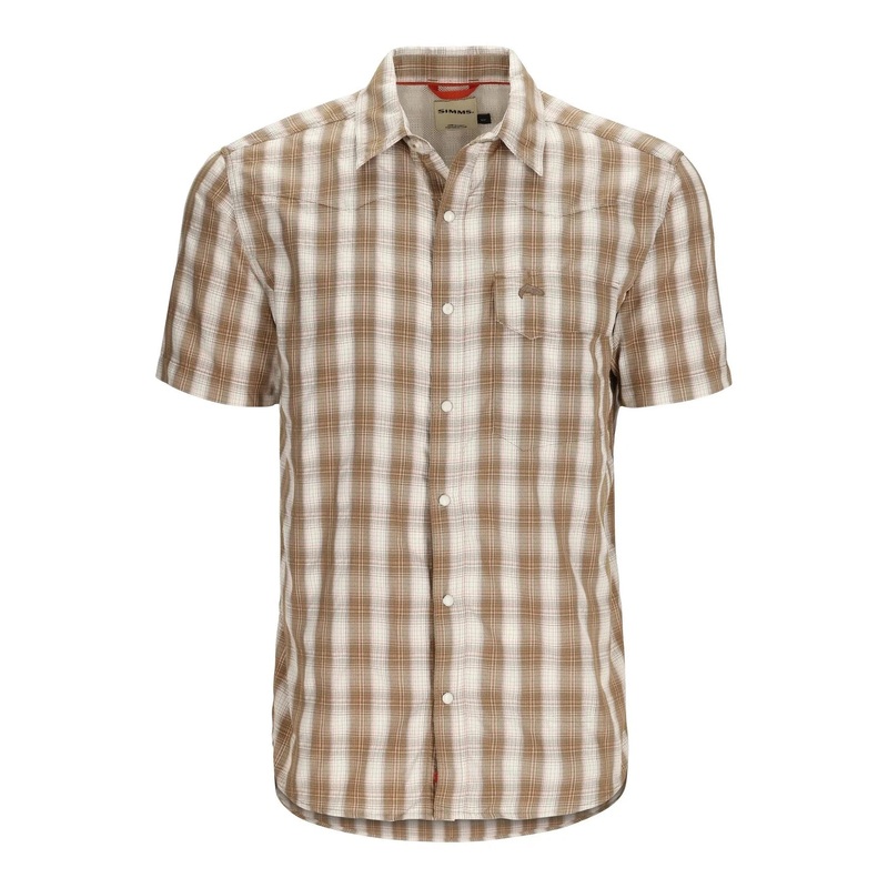 Simms Men’s Big Sky Short-Sleeve Shirt – Driftwood Plaid