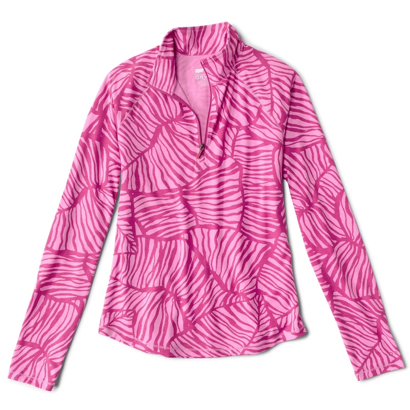 Orvis Women’s Dricast Printed Quarter-Zip – Punch Stamp Leaf