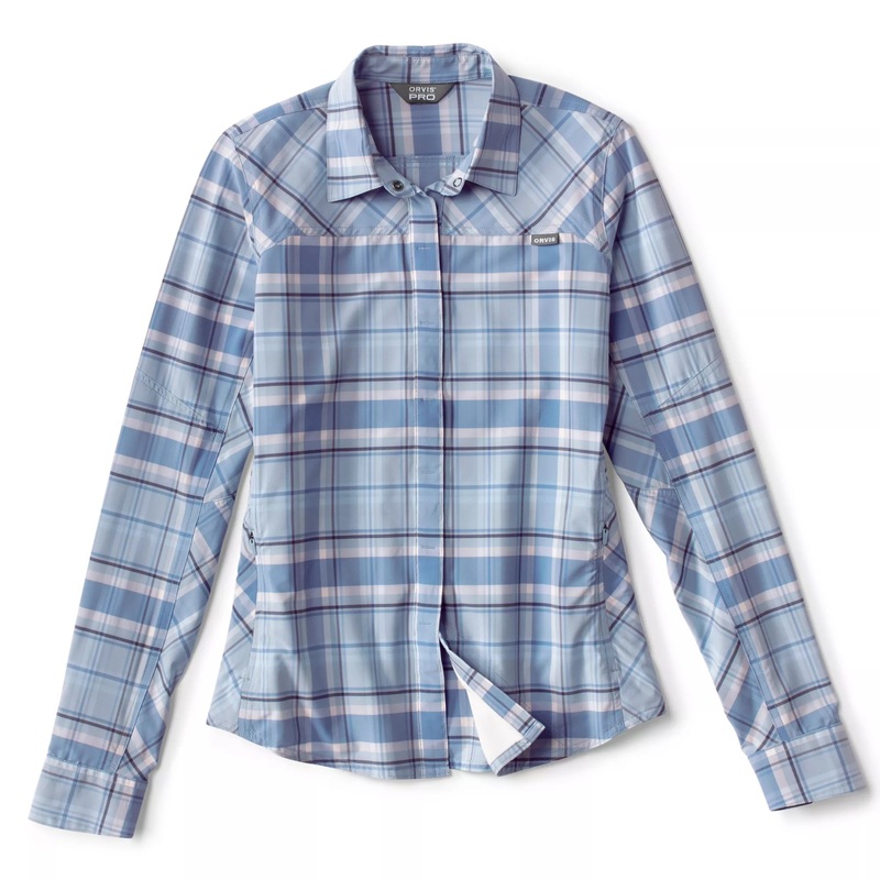 Orvis Women’s PRO Stretch Long-Sleeve Shirt – Blue Fog Plaid