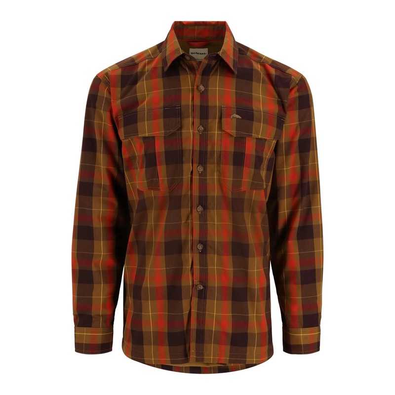 Simms Men’s Coldweather Long-Sleeve Shirt – Bronzeback Logan Plaid
