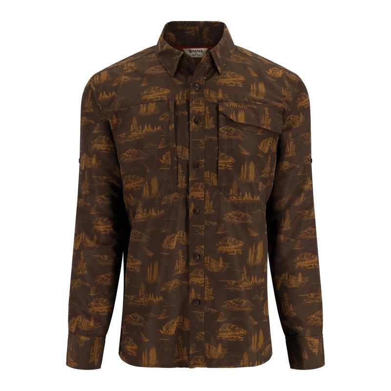 Simms Men’s Guide Shirt – Hickory Mayfly Print