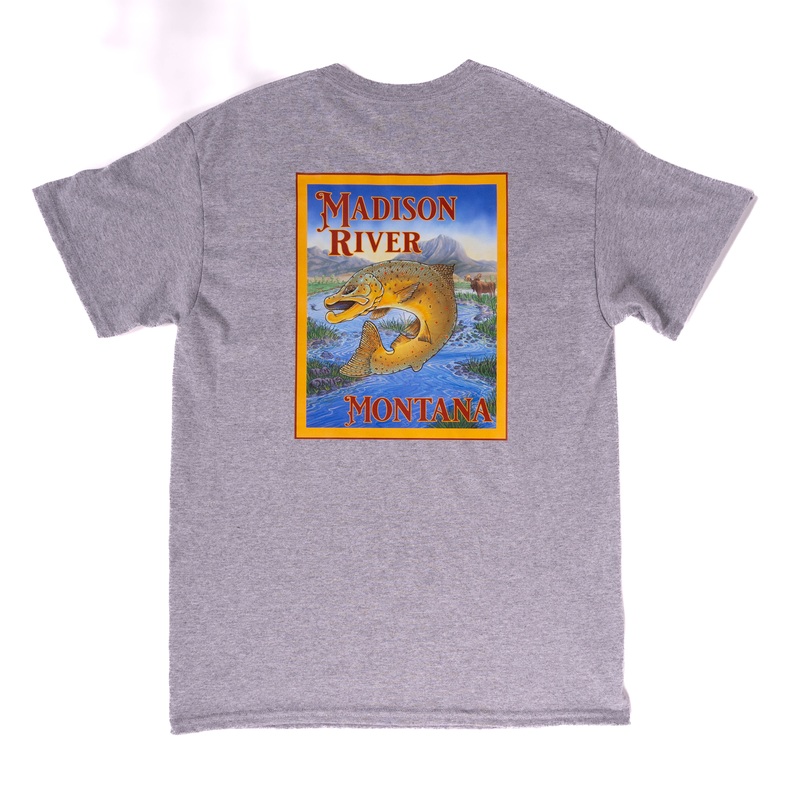 Yellow Dog Flyfishing Madison River T-Shirt – Stone Gray