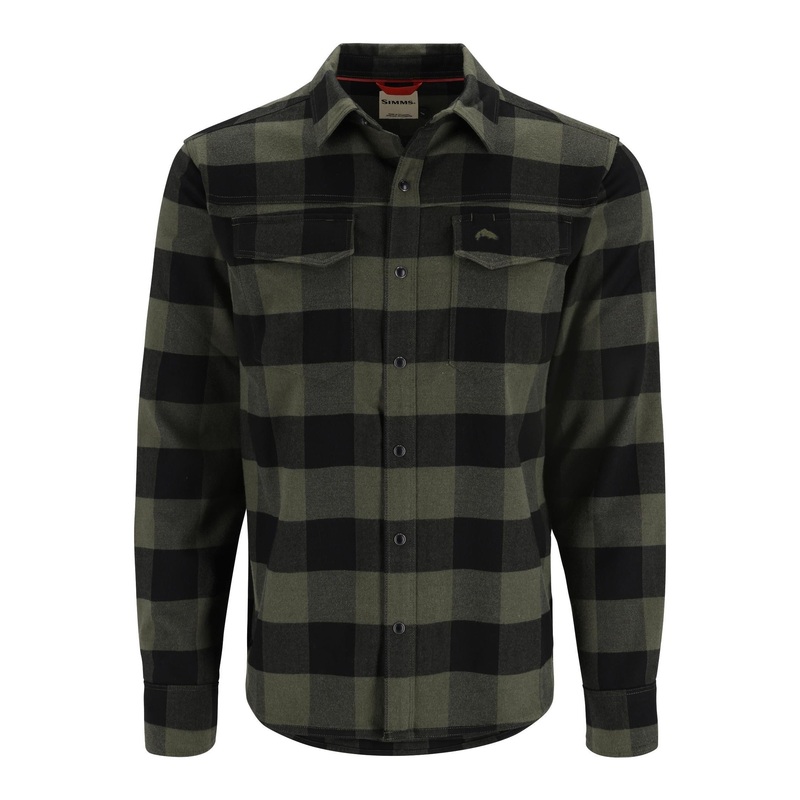Simms Men’s Gallatin Flannel Long-Sleeve Shirt – Loden Buffalo Check