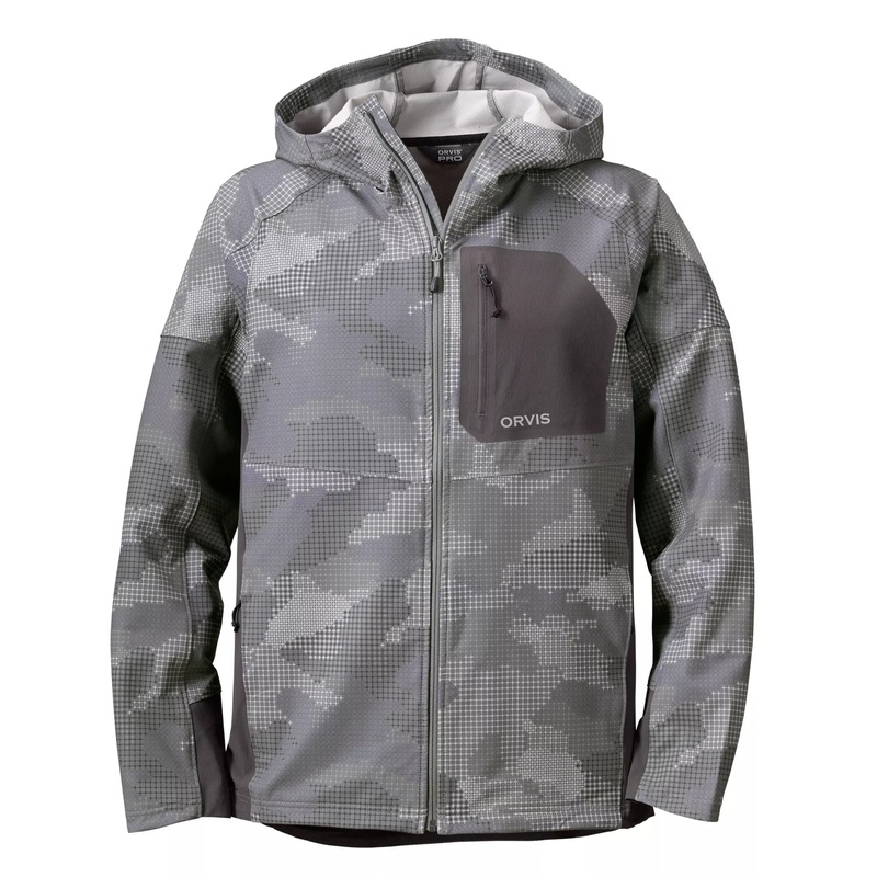 Orvis Men’s Pro LT Softshell Hoodie – Steel Camo