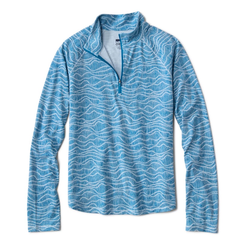 Orvis Women’s DriCast Printed 1/4 Zip Pullover – Pacific Blue Waves