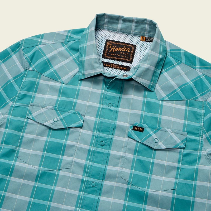 Howler Brothers H Bar B Tech Longsleeve Shirt – Braden Plaid : Teal