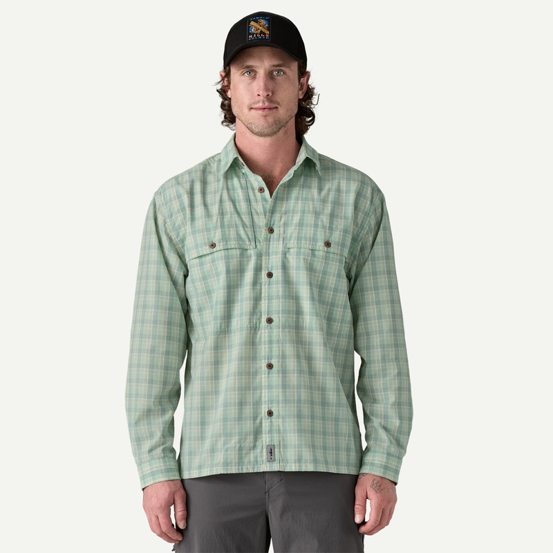 Patagonia Men’s Long-Sleeve Island Hopper Shirt – Dipper: Rinsed Green