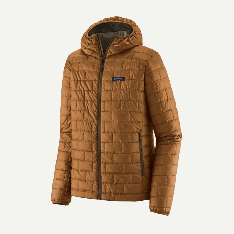 Patagonia Men’s Nano Puff Fitz Roy Trout Hoody – Shelter Brown