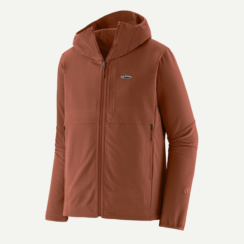 Patagonia Men’s R1 TechFace Fitz Roy Trout Hoody – Sisu Brown