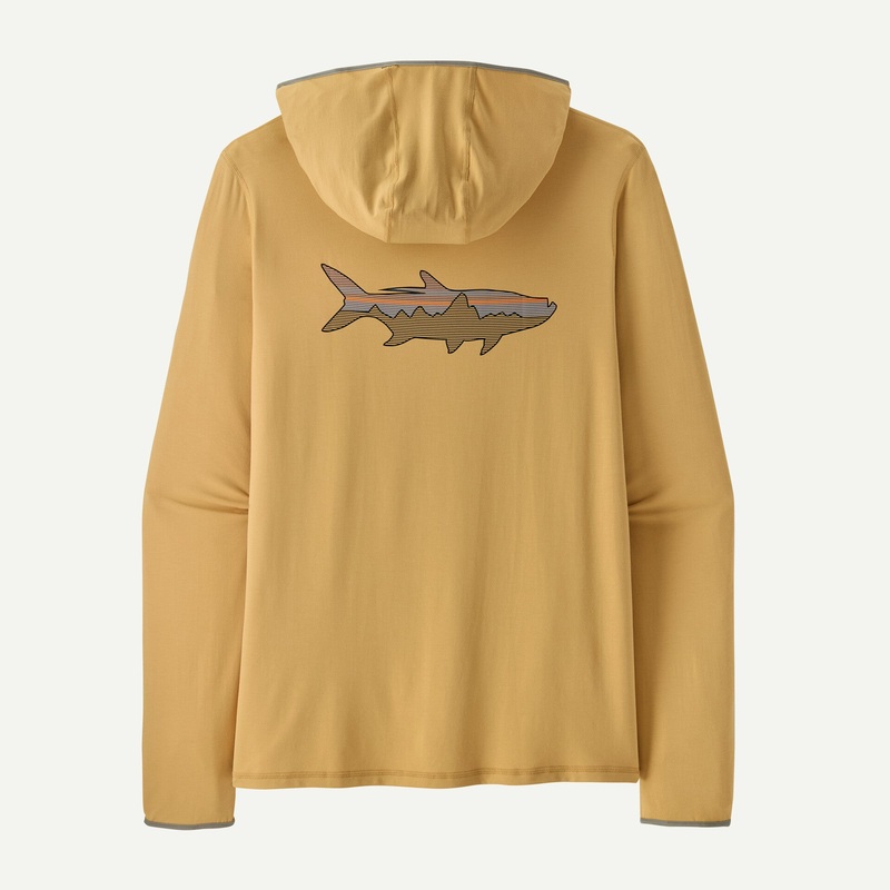 Patagonia Men’s Tropic Comfort Natural Graphic Hoody – Fitz Roy Tarpon: Beeswax Tan