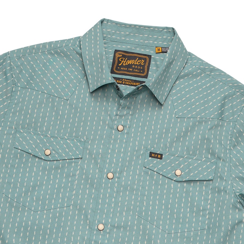 Howler Brothers H Bar B Snapshirt – Power Lines : Smoke Blue