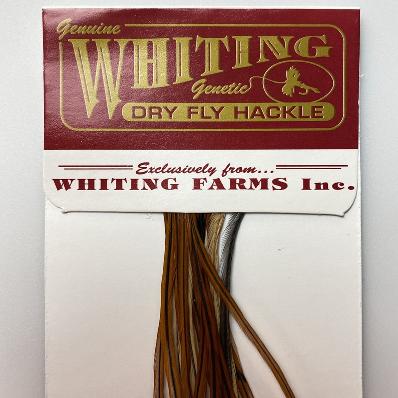 Whiting 100 Pack Dry Fly Hackle  – Furnace – 16