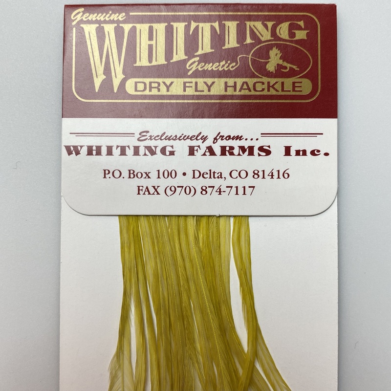 Whiting 100 Pack Dry Fly Hackle  – Pale Morning Dun – 12