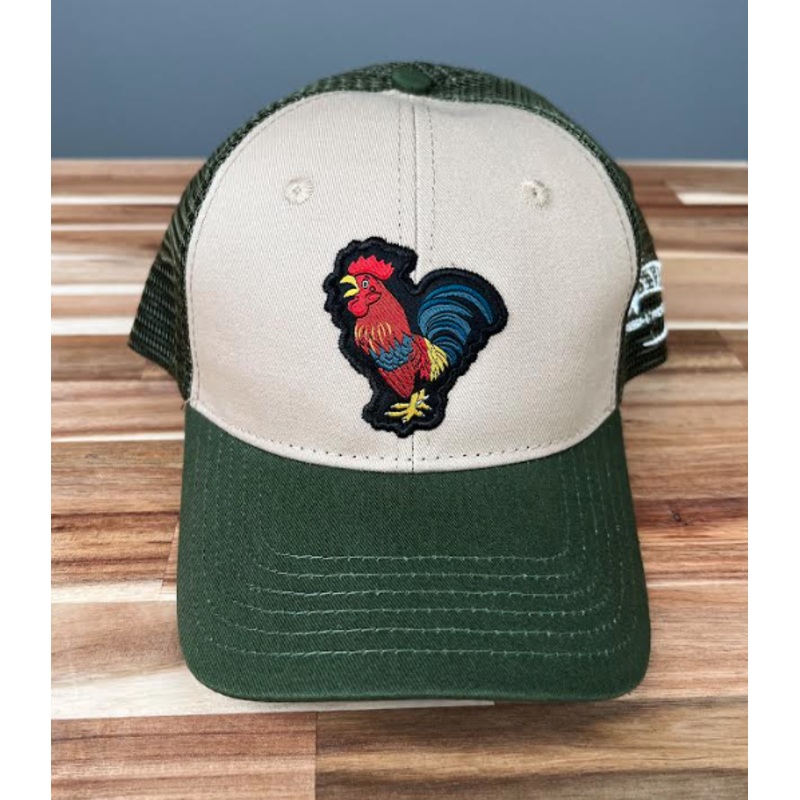 Fly Fish Food Rooster Patch Hat – Olive