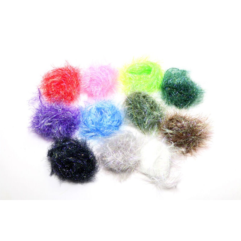 Spectrum Glimmer Chenille|Black |11|Fl. Pink |138|Gray Minnow |167|Olive |263|Peacock |282|Pearl Mix |284|Purple |298|Red |310|Smolt Blue |359|Brown |40|Chartreuse |54