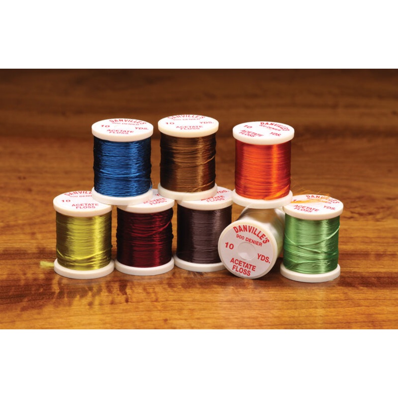 Danville Acetate Floss|Beige|Black|Blood Red|Blue|Burnt Orange|Charcoal|Cream|Dark Brown|Dark Olive|Ginger|Gray|Insect Green|Light Olive|Olive|Orange|Pale Yellow|Pink|Red|White|Wine|Yellow