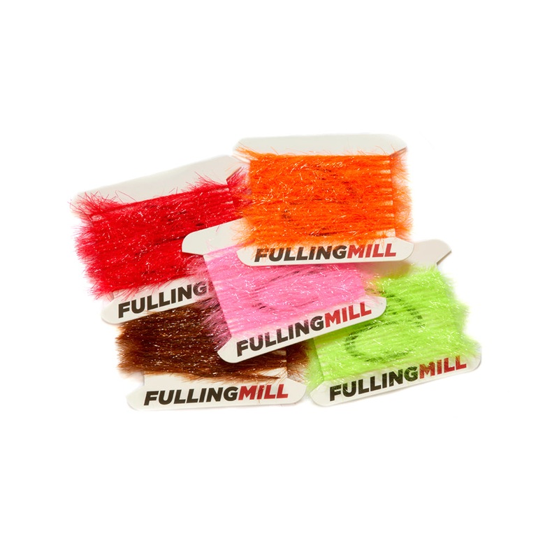 Fulling Mill Ice Hackle Yarn|Black|Brown|Fl. Apricot|Fl. Chartreuse|Fl. Cucumber|Fl. Hot Coral|Fl. Light Coral|Fl. Orange|Fl. Peach|Fl. Pink|Fl. Red|Fl. Strawberry Cream|Fl. Sunburst|Fl. White|Fl. Yellow|Golden Olive|Light Pink|Olive|Red|Tan