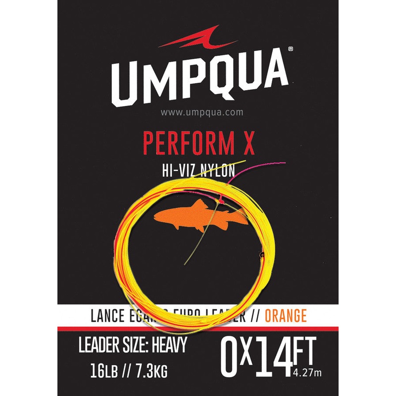 Umpqua – Egan’s Euro Leaders|0X – 14ft Heavy 16lb – Orange|1X – 14ft Medium 12lb – Pink|4X – 14ft Micro 6lb – Green