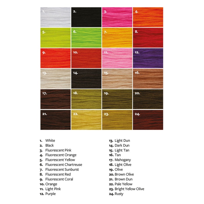 Fulling Mill Parapost Yarn|Black|Bright Yellow Olive|Brown Dun|Brown Olive|Dark Dun|Fl. Chartreuse|Fl. Coral|Fl. Orange|Fl. Pink|Fl. Red|Fl. Sunburst|Fl. Yellow|Light Dun|Light Olive|Light Pink|Light Tan|Mahogany|Olive|Orange|Pale Yellow|Purple|Rusty|Tan|